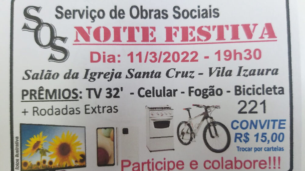 SOS prepara noite festiva recheada de prêmios