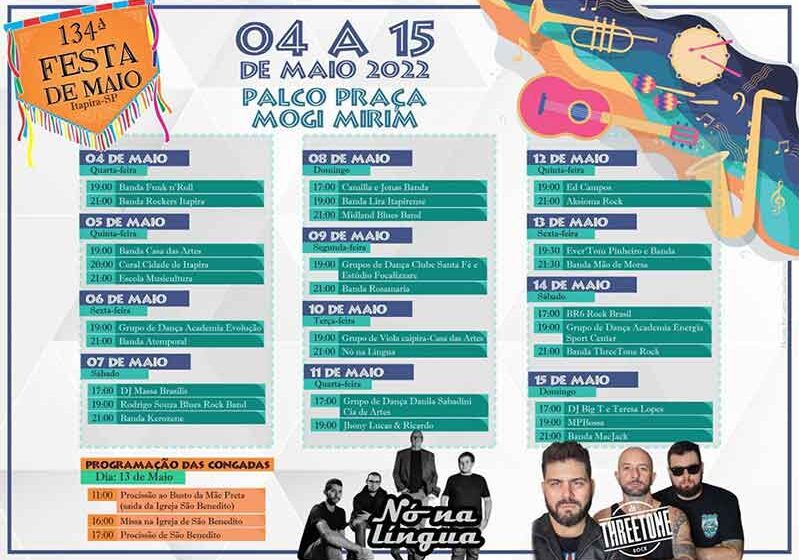 Agenda cultural da Festa de Maio é divulgada e contará com 29 apresentações