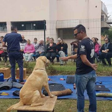 Canil da GCM faz apresentação no Centro Dia do Idoso