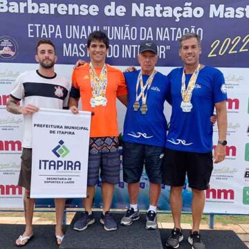 Natação Master volta com dez medalhas de Santa Bárbara