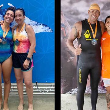 Nadadores encararam desafio nas águas do mar de Santos