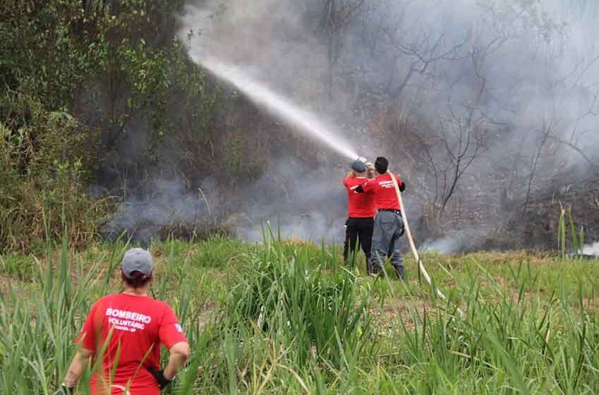 Fogo é combatido em área verde do Santa Bárbara