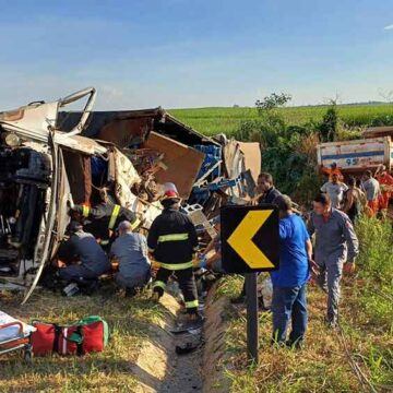 Caminhão tomba na Itapira/Guaçu e motorista fica ferido