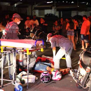 Quatro pessoas ficam feridas após colisão de motos no Istor Luppi