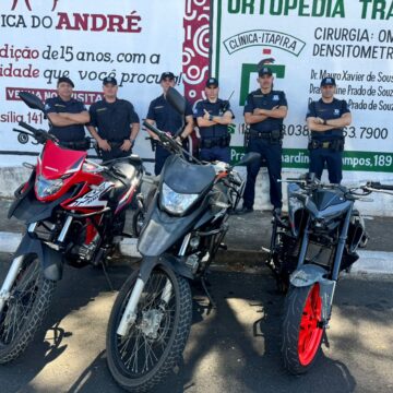 GCM recupera três motos roubadas em área rural de Itapira