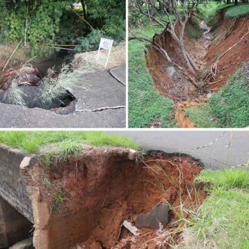 Crateras “engolem” calçadas, asfalto e praça em áreas de lazer de Itapira